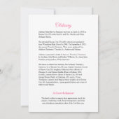  roze rozen begrafeniskaart kaart (Achterkant)