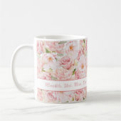 Roze rozen Beste mama ooit genoemd koffie Mok (Links)