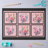 Roze rozen betegelde decoupage tissuepapier (Craft)
