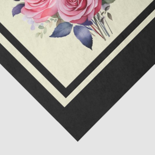 Roze rozen betegelde decoupage tissuepapier (Detail)