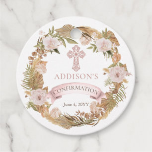 Roze rozen Bevestiging van gedroogde Grassen Flor Bedankjes Labels