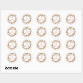 Roze rozen |Bevestiging van gedroogde Grassen Flor Ronde Sticker (Vel)