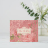 Roze Rozen Bewaar De Datum Aankondigingskaart (Staand voorkant)