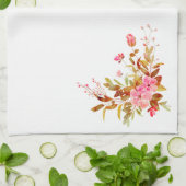 roze Rozen bladeren Theedoek (Gevouwen)