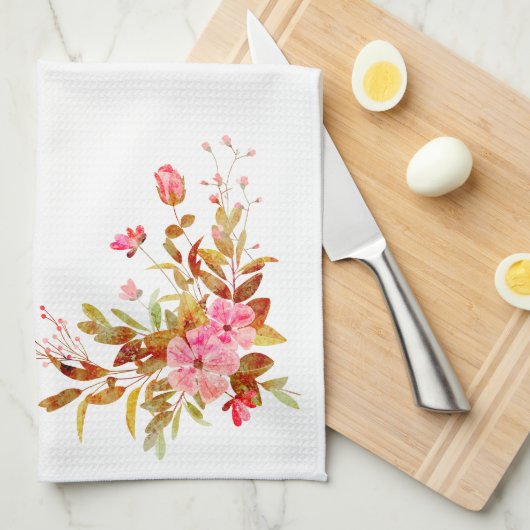 roze Rozen bladeren Theedoek (Quarter Fold)