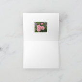 Roze rozen blanco gevouwen notitiekaart (Binnen)