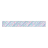 Roze Rozen Blauw, Roze, Witte Strepen 3-inch Lint (Voorkant)