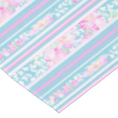 Roze rozen, blauw, roze, witte strepen, tablet tafelkleed (Gekanteld)