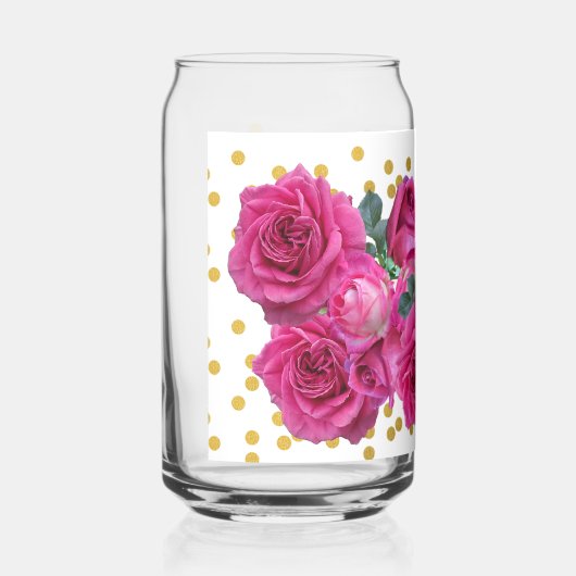 roze rozen blikvorm glas (Voorkant)