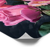 Roze Rozen Bloem Art Print Poster (Hoek)