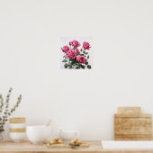 Roze Rozen Bloem Art Print Poster (Keuken)