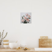 Roze Rozen Bloem Art Print Poster (Keuken)