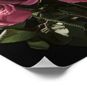 Roze Rozen Bloem Art Print Poster (Hoek)