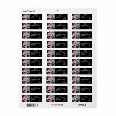 Roze rozen bloem bloem terug adreslabels etiket (Full Sheet)