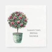 Roze Rozen Bloem Boom Bruidsfeest Servet (Voorkant)