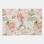 Roze Rozen Bloem Cream Blush  Theedoek (Horizontaal)