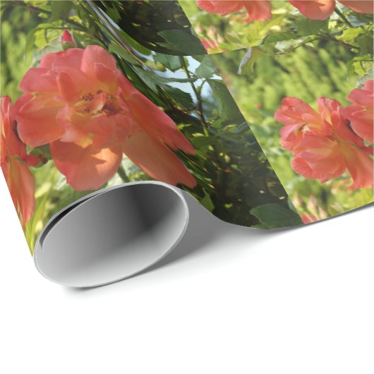 Roze Rozen Bloem Foto Wrapping Papier (Rol Hoek)