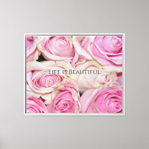 Roze Rozen Bloem (fotografie door mij) Canvas Afdruk