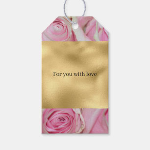 Roze Rozen Bloem (fotografie door mij) Liefde Brui Cadeaulabel