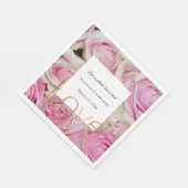Roze rozen bloem goud liefde bruiloft servet (Hoek)