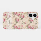 Roze rozen bloem iPhone 15 mobiele telefoon 16 Hoesje (Achterkant horizontaal)