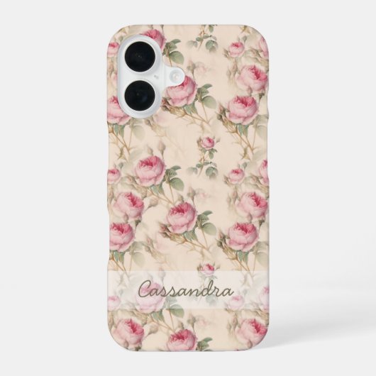 Roze rozen bloem iPhone 15 mobiele telefoon 16 Hoesje (Achterkant)