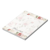 Roze Rozen Bloem Notitieblok (Linkerzijde)