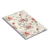Roze Rozen Bloem Notitieboek (Rechterzijde)