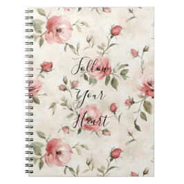 Roze Rozen Bloem Notitieboek