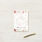 Roze Rozen Bloem Post-it® Notes (Op bureau)