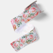 Roze Rozen Bloem Satijnen Lint (Achterkant)