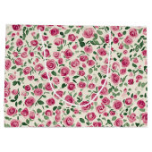 Roze Rozen Bloemachtige Bruidsmeisjesborrel Groot Cadeauzakje (Achterkant)