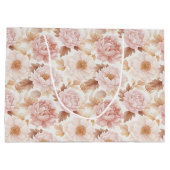 Roze Rozen Bloemachtige Bruiloftsborrel Groot Cadeauzakje (Achterkant)