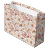Roze Rozen Bloemachtige Bruiloftsborrel Groot Cadeauzakje (Achterkant Gekanteld)