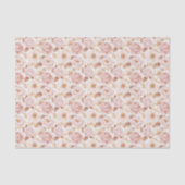 Roze Rozen Bloemachtige Bruiloftsdouche Tissuepapier (Voorkant)