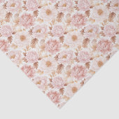 Roze Rozen Bloemachtige Bruiloftsdouche Tissuepapier (Detail)