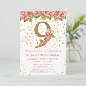 Roze Rozen Bloemen 9e Verjaardagsfeest Kaart (Staand voorkant)