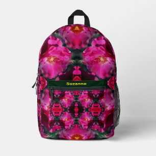 Roze Rozen Bloemen Abstract gepersonaliseerd Bedrukte Rugzak