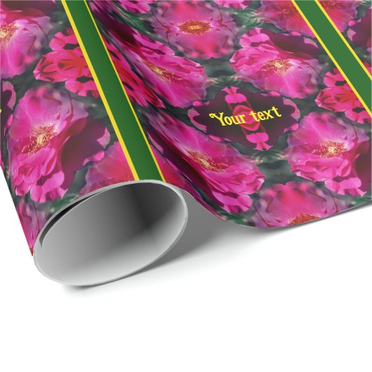 Roze Rozen Bloemen Abstracte Kunst Gepersonaliseer Cadeaupapier (Rol Hoek)