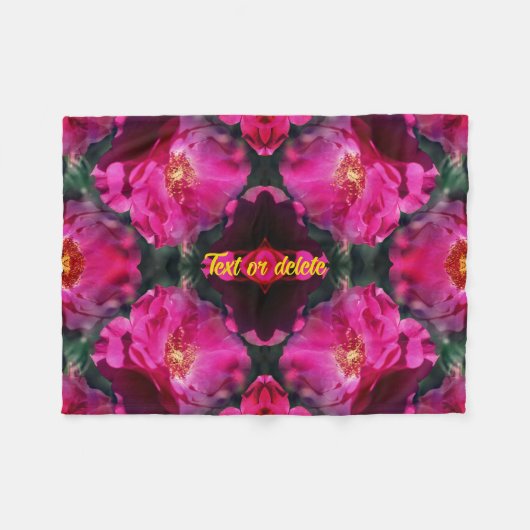 Roze Rozen Bloemen Abstracte Kunst Gepersonaliseer Fleece Deken (Voorkant (Horizontaal))