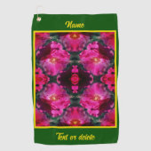 Roze Rozen Bloemen Abstracte Kunst Gepersonaliseer Golfhanddoek (Voorkant)
