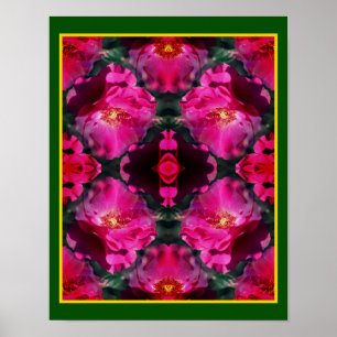 Roze Rozen Bloemen Abstracte kunst Poster