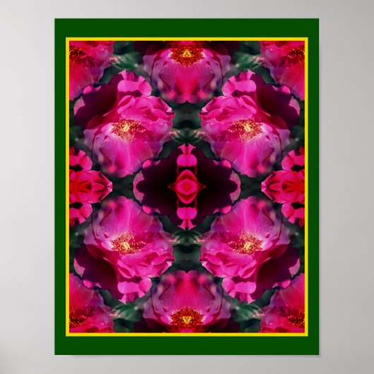 Roze Rozen Bloemen Abstracte kunst Poster (Voorkant)