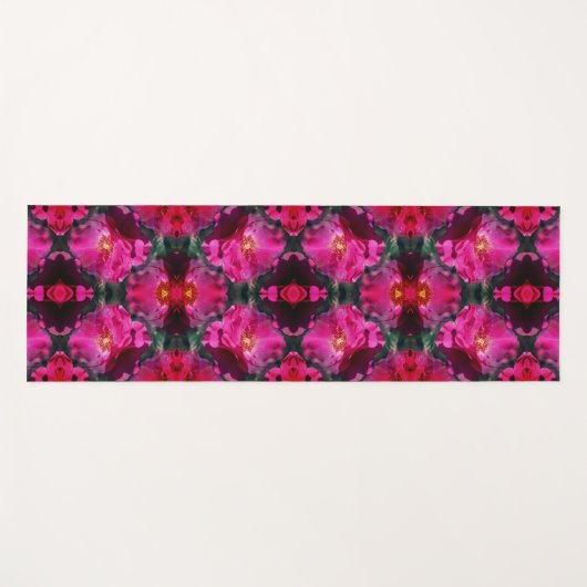 Roze Rozen Bloemen Abstracte kunst Yogamat (Voorkant (horizontaal))