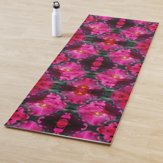 Roze Rozen Bloemen Abstracte kunst Yogamat (In situ)