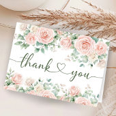 Roze Rozen Bloemen Baby shower Gevouwen Dank u Bedankkaart