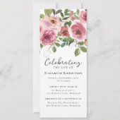 Roze Rozen Bloemen Begrafenis Digitale Editie Kaart (Voorkant)