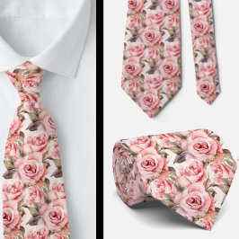 Roze Rozen Bloemen Bloemen Stropdas