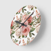 Roze Rozen Bloemen Bloemstuk Klok (Hoek)