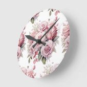 Roze Rozen Bloemen Bloemstuk Klok (Hoek)